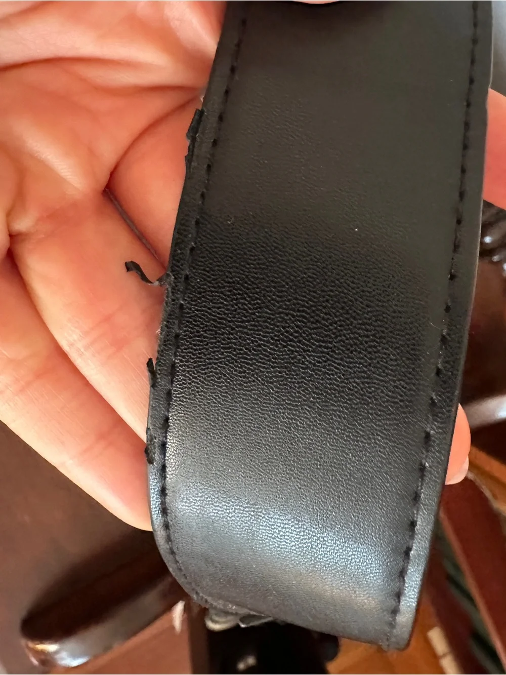 Grey Felt Messenger Bag with Black Trim and Silver Details